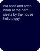  our road and afternoon at the barn siesta by the house hello p